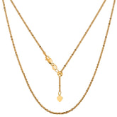 10k Yellow Gold Adjustable Sparkle Link Chain Necklace, 1.5mm, 22" fine designer jewelry for men and women